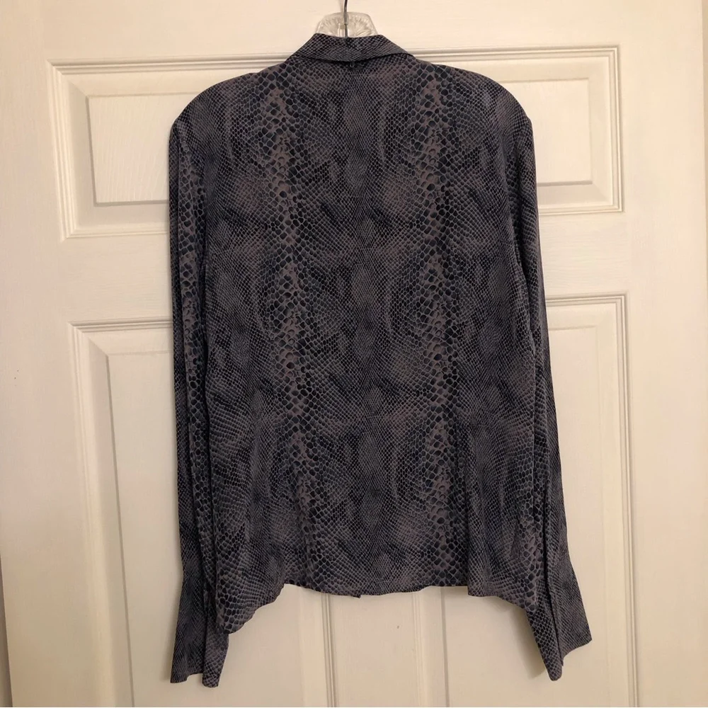 The Limited 100% silk snake skin blouse with neck tie - Picture 2 of 4